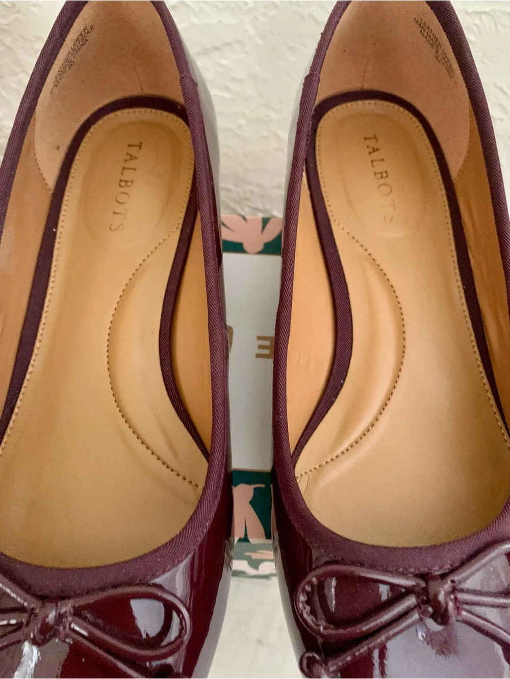 Talbots Rich Burgundy Vanessa Patent Low Block Heel